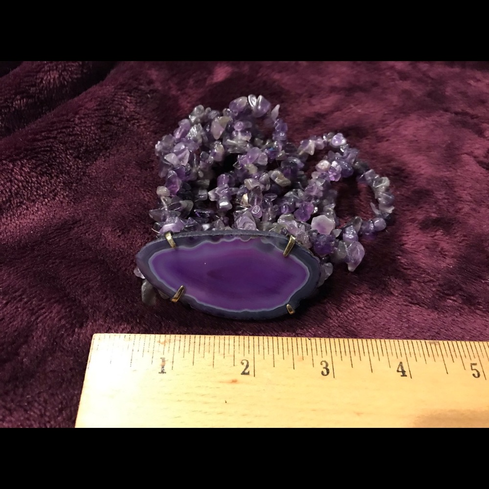 Amethyst and Purple Agate Bracelet.